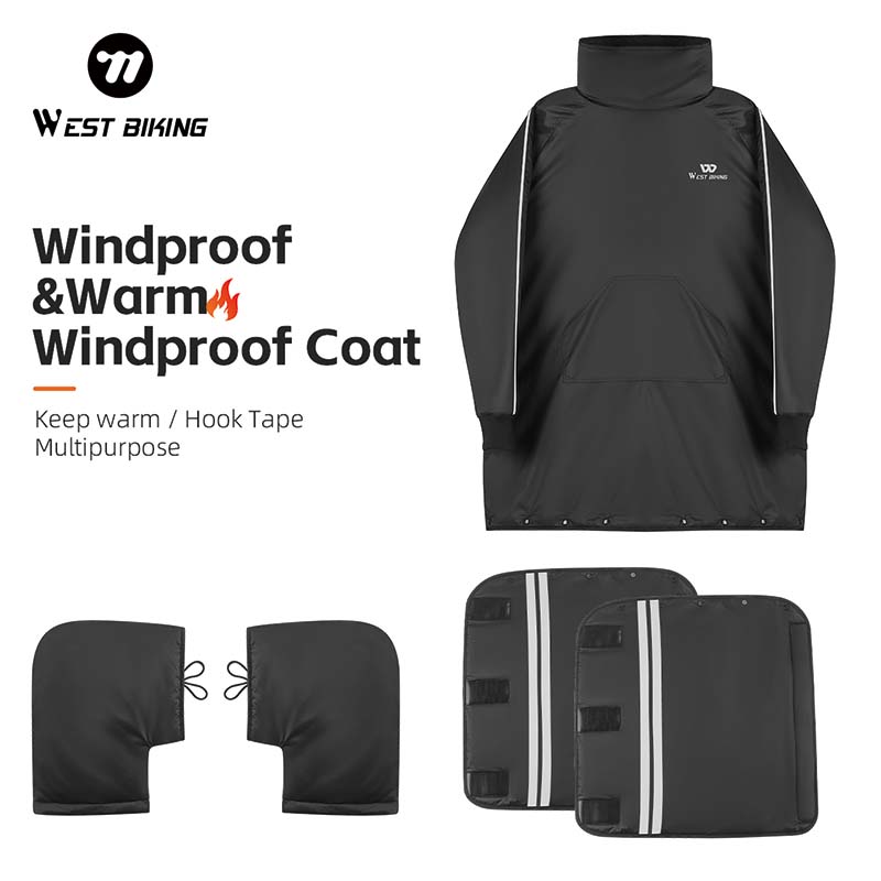 Cycling Commute Jacket - WEST BIKING Fahrrad-Pendlerjacke, Verdickte Warme Stehkragen-Windjacke