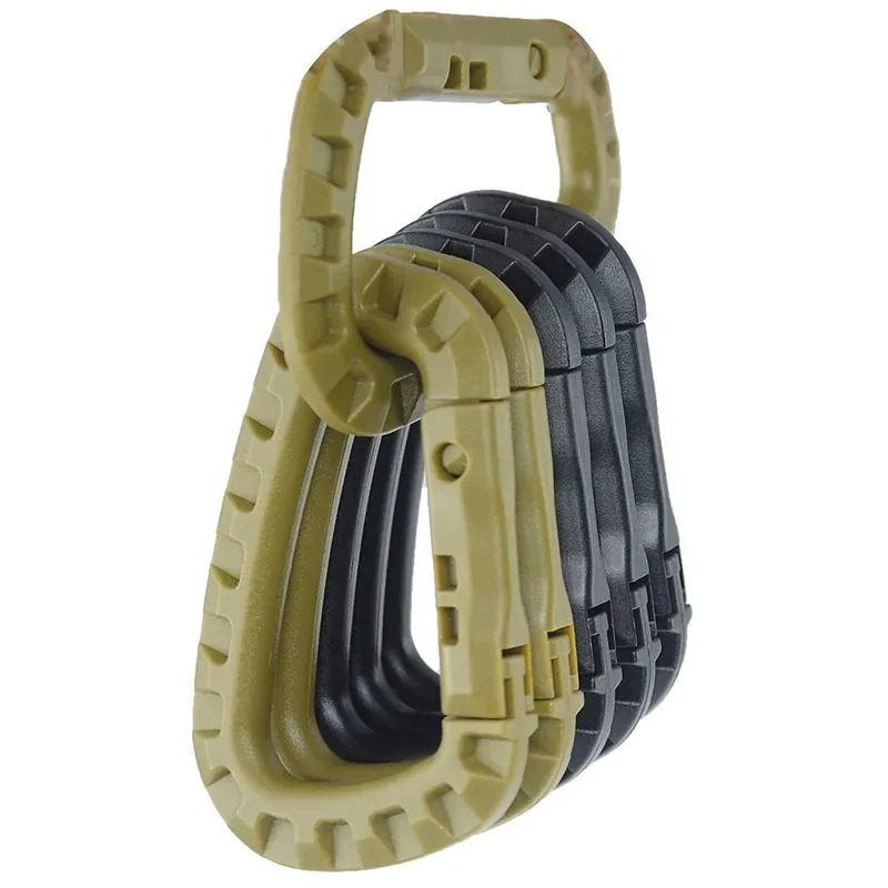 Chain Lock Combination - Taktisches Karabiner-Set, Kunststoff, Stahl, Schnellhaken, Gurtband,