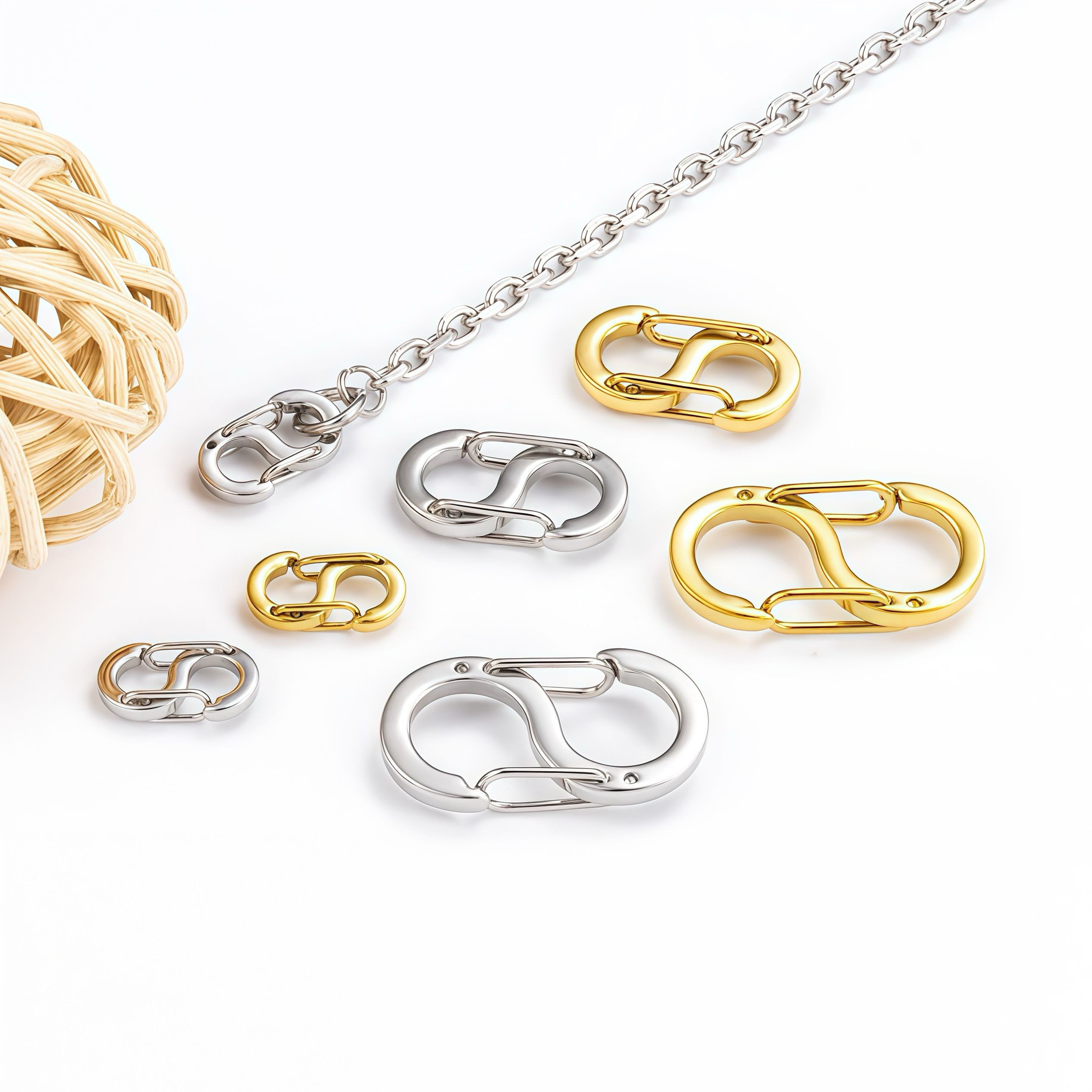 Chain Lock Combination - Super Mini 304 Edelstahl Keychain Doppel